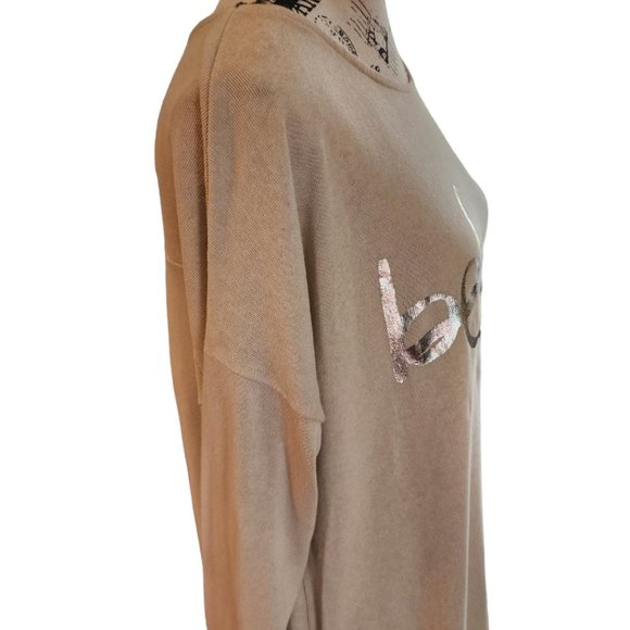 Elissia Blouse Women's Size M Beige Cursive Long Sleeve Made in Italy - Picture 8 of 16